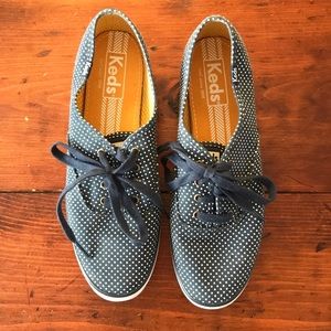 Navy + White Polka Dot Keds